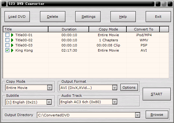 123 DVD Converter Screenshot